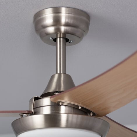 Ventilatore da Soffitto Silenzioso Neil Legno 107cm Motore DC Argento