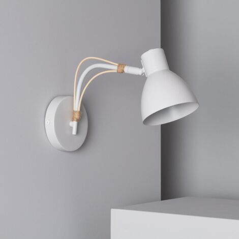 Lampada da Parete Orientabile Legno e Metallo Cubal Bianco