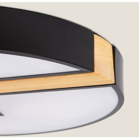 Plafoniera LED 27W Circolare in Metallo Ø500 mm CCT Selezionabile Brusk Nero