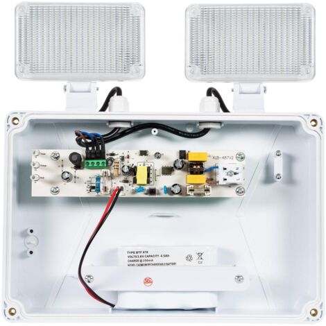 Luce Twinspot 6w LEDKIA Luce Emergenza LED 400lm 6W IP65 - Plafoniera Sicurezza Per Interni Ed Esterni Lampade Con Batterie - 9