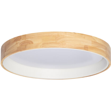 Plafoniera LED 30W Circolare Legno Ø570 mm CCT Selezionabile Dari Bianco