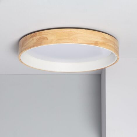 Plafoniera LED 30W Circolare Legno Ø570 mm CCT Selezionabile Dari Bianco570  mm120º