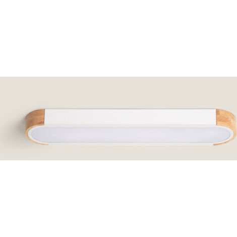 Plafoniera LED 18W Legno e Metallo 140x650 mm CCT Selezionabile Dari Lang Bianco