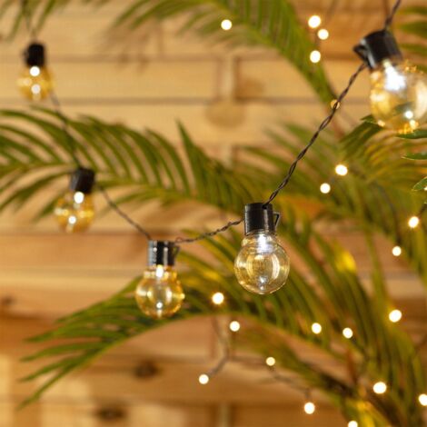 Ghirlanda di Lampadine LED Solare Nikola 2m   6000K Bianco Freddo