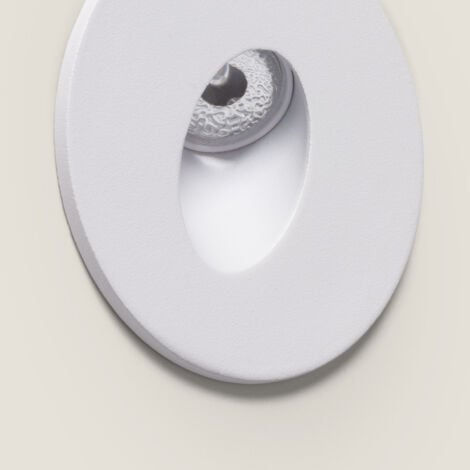 Segnapasso LED da Incasso a Parete Circolare Bianco Adam 3000K Bianco Caldo