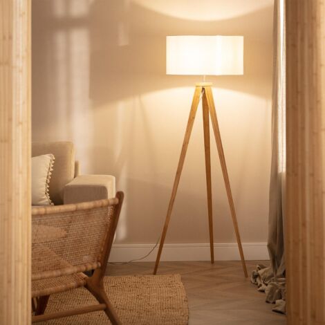 Lampada del piede con 70% MDF / 30% di produzione in PVC beige, crudo