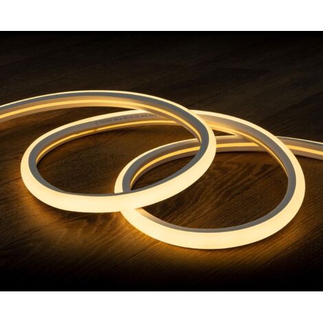 Striscia LED Neon Regolabile 220V Bianco Caldo Semicircolare 180 7.5W/m IP67 Taglio 100cm 3 m