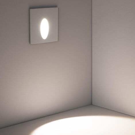 Segnapasso da Parete LED 3W in Alluminio Quadatro Ovale Wabi Bianco Bianco Naturale  4000K