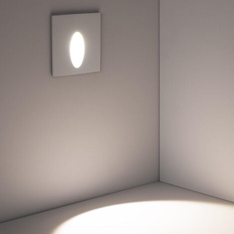 Segnapasso da Parete LED 3W in Alluminio Quadatro Ovale Wabi Bianco Bianco Naturale  4000K