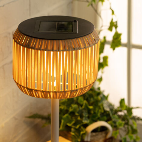Auraglow Lampada Solare Da Tavolo Per Esterni - Ricaricabile, Dimmerabile, IP44, Bianca Calda