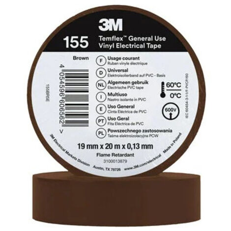 Nastro Isolante Temflex 155 PVC 19mm x 20m 3M 7100184744 Marrone