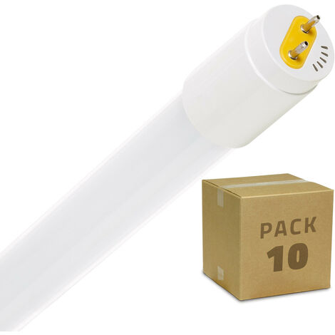 Pack Tubo LED 120 cm T8 Cristal Connessione Unilaterale 18W 110lm/W (10 Qtà) No Flicker Bianco Caldo 2800K - 3200K