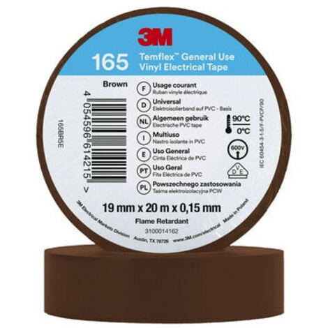 Nastro Isolante Temflex 165 PVC 19mm x 20m 3M 7100184800 Nero