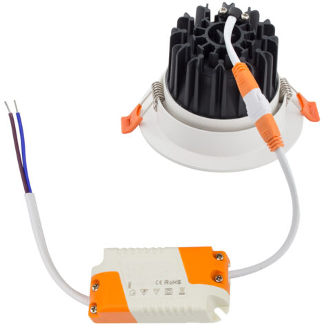 Downlight LED 9W Circolare COB CRI90 Foro Ø 90mm No Flicker 5000K Bianco Freddo