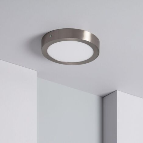 Plafoniera LED 18W Quadrata Metallo 225x225 mm Argento - Ledkia