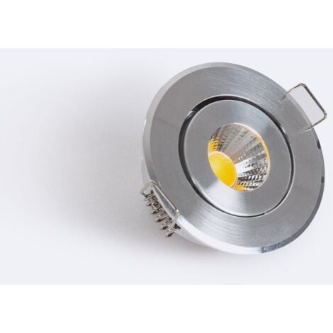 Faretto Downlight LED Circolare COB CRI90 Foro Ø 45 mm Argento Bianco Freddo  5000K