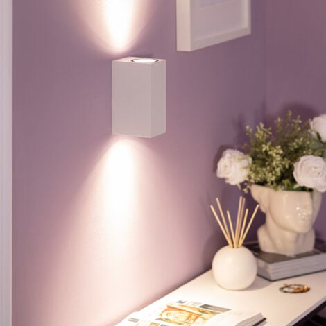 Applique da Parete per Esterni Alluminio Illuminazione Doppia Luce Miseno Bianco