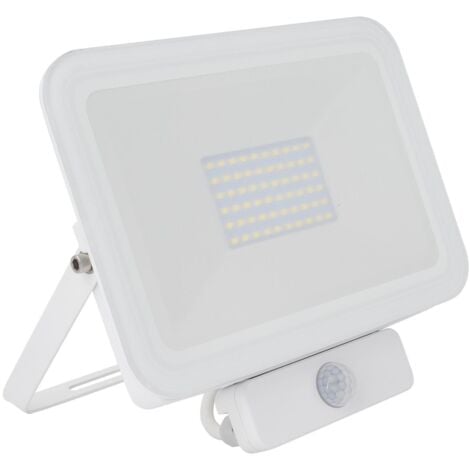 Proiettore LED 50W 120lm/W IP65 Slim con Sensore di Movimento PIR Bianco  Naturale 4500K 40 mm110°