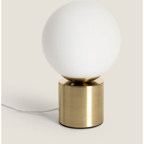 Lampada da Tavolo in Metallo e Vetro Atenas Oro