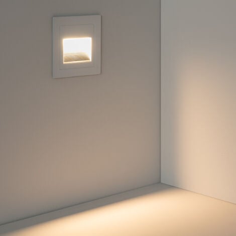 Segnapasso da Esterno LED 3W da Incasso a Parete Quadrato Bianco Wabi  Bianco Caldo  2700K