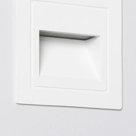 Segnapasso da Esterno LED 3W da Incasso a Parete Quadrato Bianco Wabi  Bianco Caldo  2700K