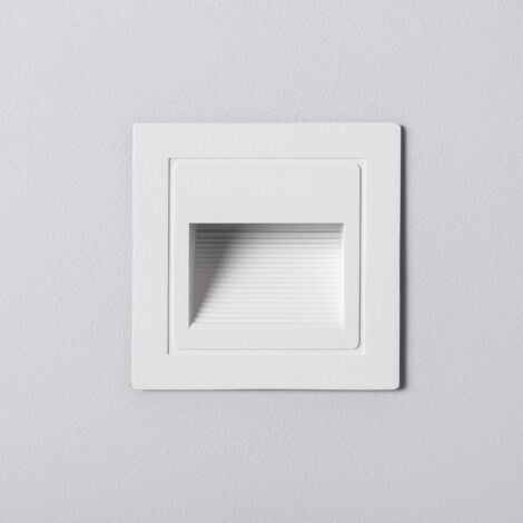 Segnapasso da Esterno LED 3W da Incasso a Parete Quadrato Bianco Wabi  Bianco Caldo  2700K