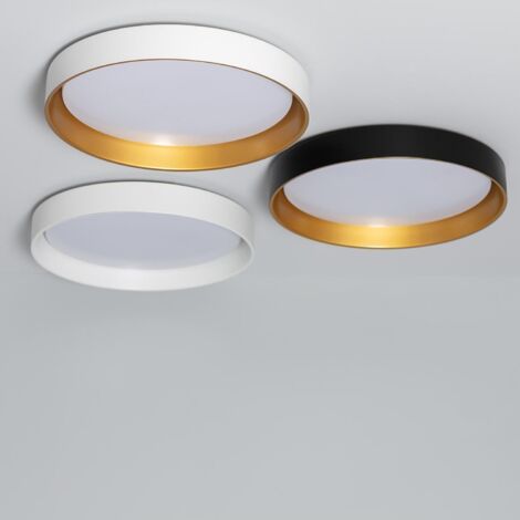 Plafoniera LED 30W Circolare Metallo Ø550 mm CCT Selezionabile Nero Design  - Ledkia