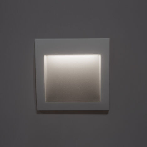 Segnapasso per Esterno LED 4W Incasso Parete Quadrato Bianco Natt  4000K Bianco Naturale