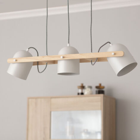 Lampadario A Sospensione In Legno Massello Di Quercia Selvatica - Lampada A LED Dimmerabile Made In Germany, 2000 Lumen, 100 Cm
