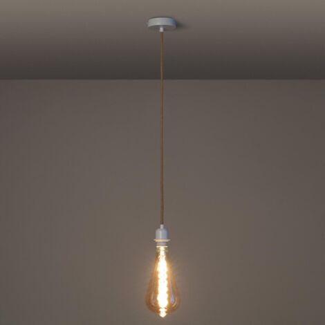 Lampada a Sospensione con Cavo Tessile Naturale e Bianco Naturale (1/5)