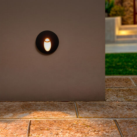 Segnapasso per Esterni LED 3W da Incasso a Parete Circolare Grigio Boiler 4000K Bianco Naturale
