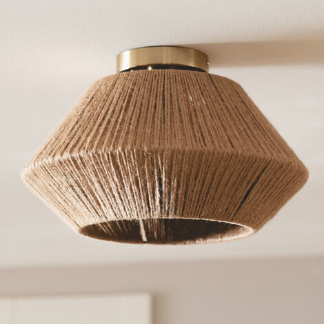 Lampada A Sospensione Vintage In Travertino Giallo Naturale E Legno – Paralume 12 Cm, Luce Calda G4 Inclusa