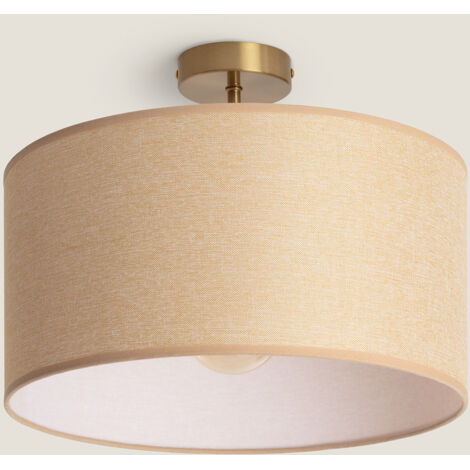 Lampada da Soffitto Metallo e Tessuto Quitón Beige