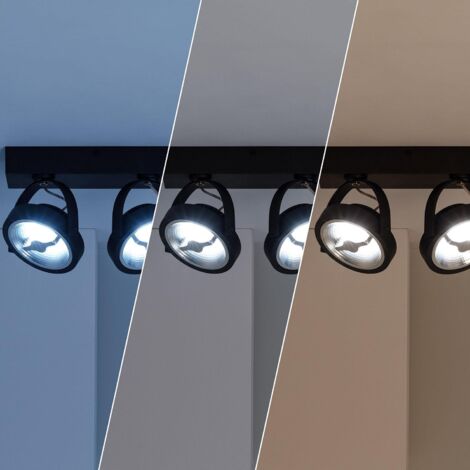 Faretto LED da Superficie Orientabile AR111 30W Regolabile Nero CREE Bianco Caldo 2700K
