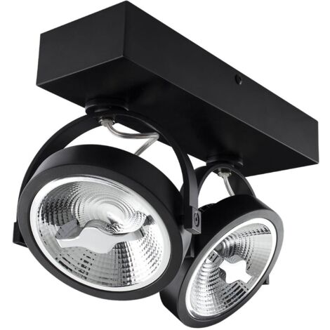 Faretto LED da Superficie Orientabile AR111 30W Regolabile Nero CREE Bianco Caldo 2700K