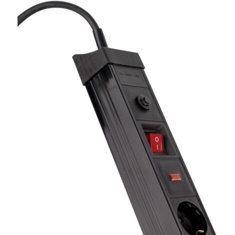 Base multipla a 6 spine di tipo F Schuko Protezione Sovratensioni+2 spine di tipo C+ 2xUSB 5m Nero