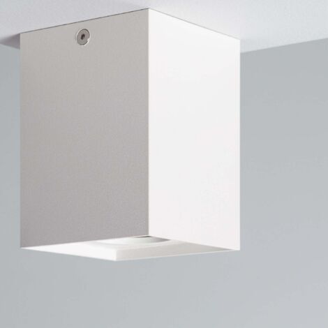 APPLIQUE per una GU10 a LED di max 7W, IP54, alluminio colore bianco, 67x80x92mm
