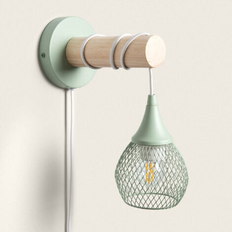 Lampada da Parete Legno e Metallo Monah Verde Celadon (1/5)