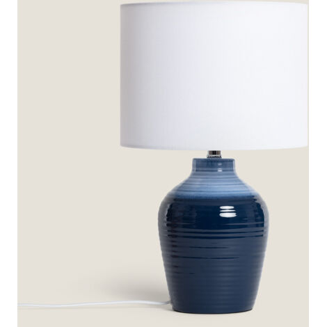 Lampada da Tavolo Ceramica Botijo Azzurro Scuro