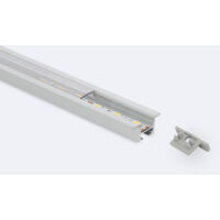 Profilo in Alluminio da Incasso per Soffitto con Clip per strisce LED fino a 12 mm Alluminio 2 m Bianco traslucido