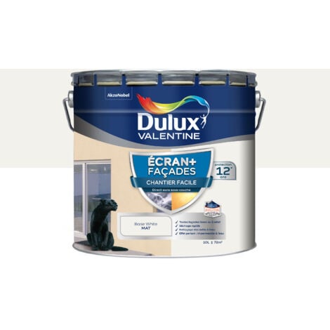 Peinture Façade Ecran+ Chantier Facile - direct sans sous-couche - Mat Blanc 10 L - Dulux Valentine