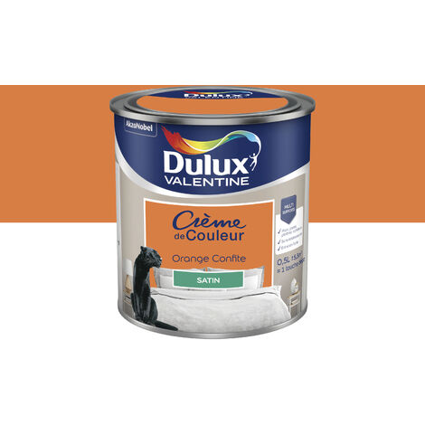 Peinture Crème De Couleur Satin Orange Confite 0,5 L - Dulux Valentine