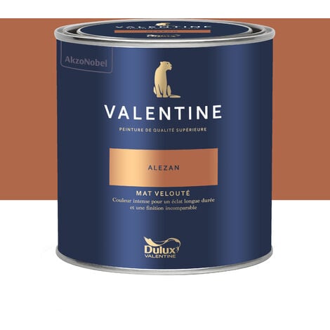 Dulux Valentine Peinture intérieure de haute qualité - Valentine - Couleur intense & pouvoir couvrant élevé - Mat Velouté Alezan 0,5 L