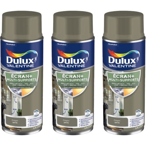 ECRAN+ MULTI-SUPPORTS EXTERIEURE Satin - Lot de 3 aérosols en phase aqueuse - Origan 400 ml - Dulux Valentine
