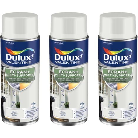 ECRAN+ MULTI-SUPPORTS EXTERIEURE Satin - Lot de 3 aérosols en phase aqueuse - Blanc 400 ml - Dulux Valentine