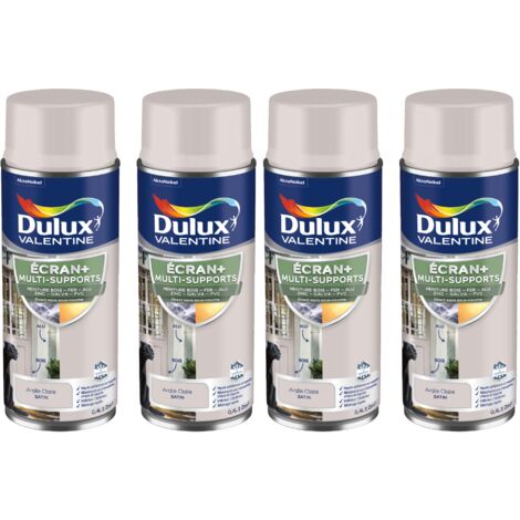 ECRAN+ MULTI-SUPPORTS EXTERIEURE Satin - Lot de 4 aérosols en phase aqueuse - Argile Claire 400 ml - Dulux Valentine