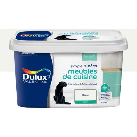 Peinture De Rénovation Simple & Deco Meubles De Cuisine Satin Blanc 2 L - Dulux Valentine