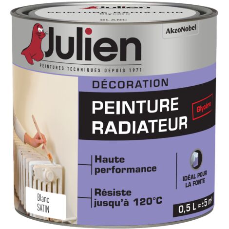 Julien Peinture Radiateur Glycéro Blanc Brillant Satin 0,5 L