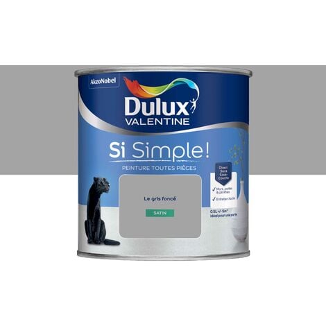 Peinture toutes pièces Dulux Valentine Si Simple  Satin Le Gris Foncé 0,5 L