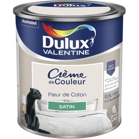 [PROMO] Peinture Crème De Couleur Satin Fleur de Coton 0,5 L - Dulux Valentine